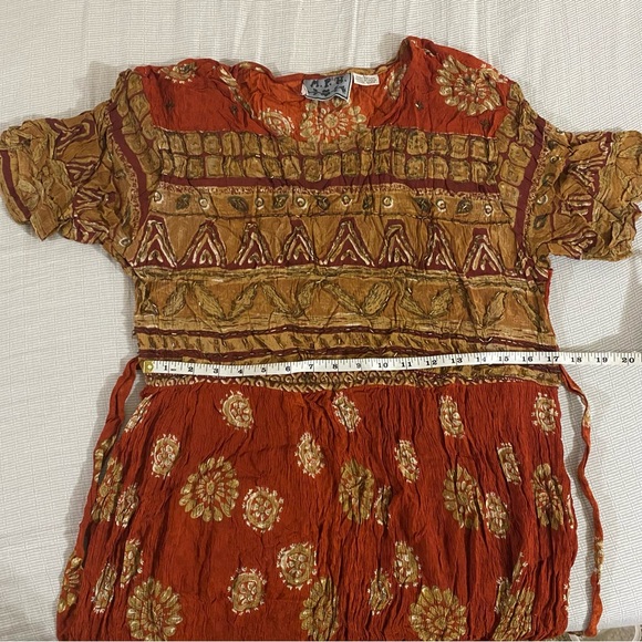 100% Rayon Vintage Bohemian Indian Dress - Picture 4 of 6